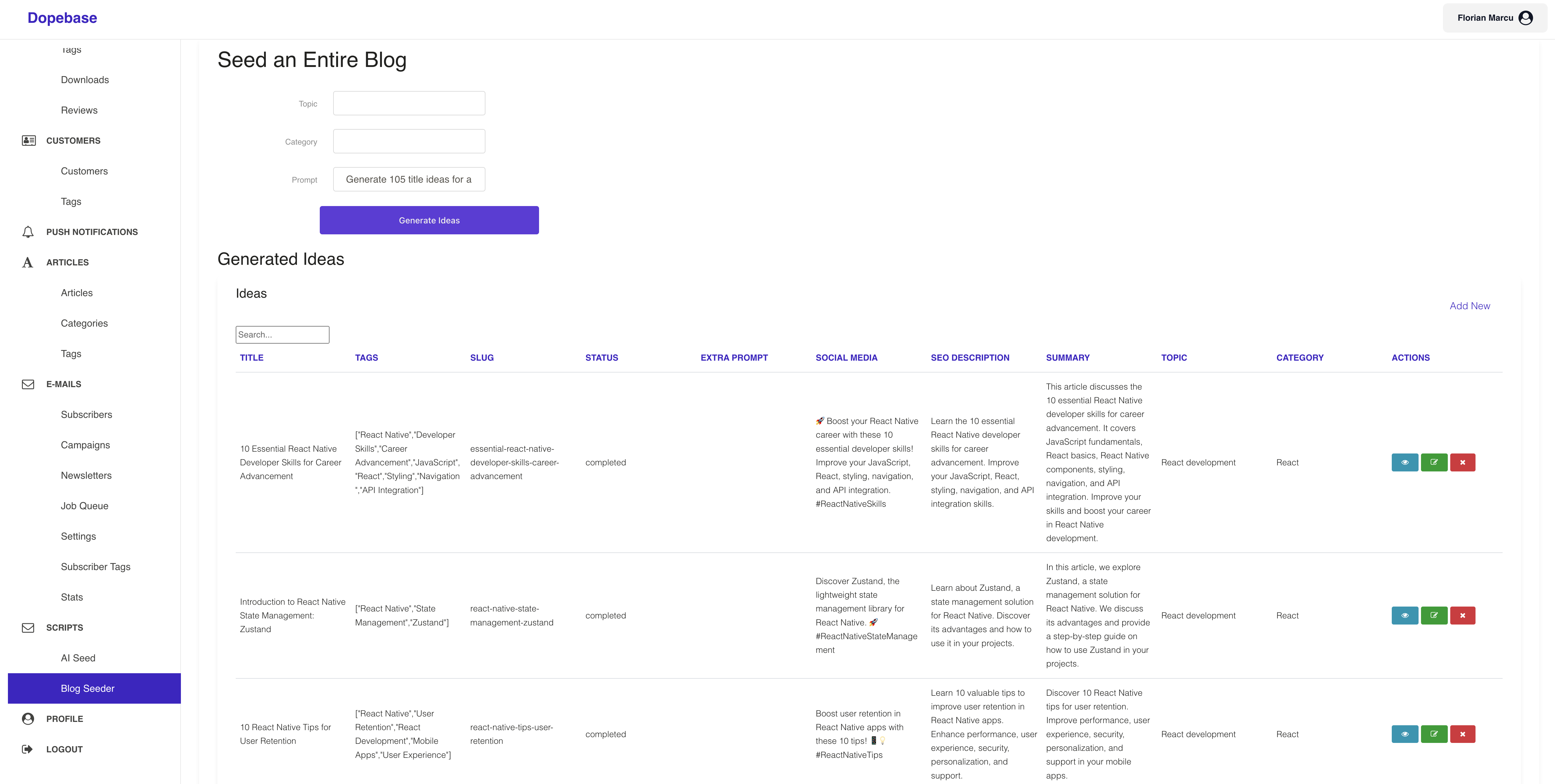 Dopebase Admin Framework